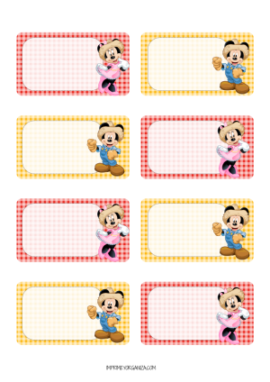 Etiquetas Mickey Minnie Granjeros